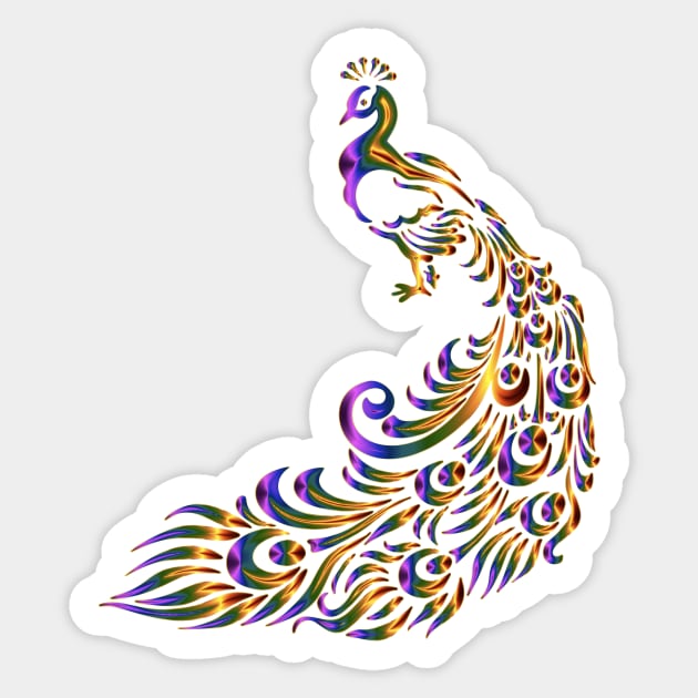 Peacock colorful design Sticker by Utopia Shop